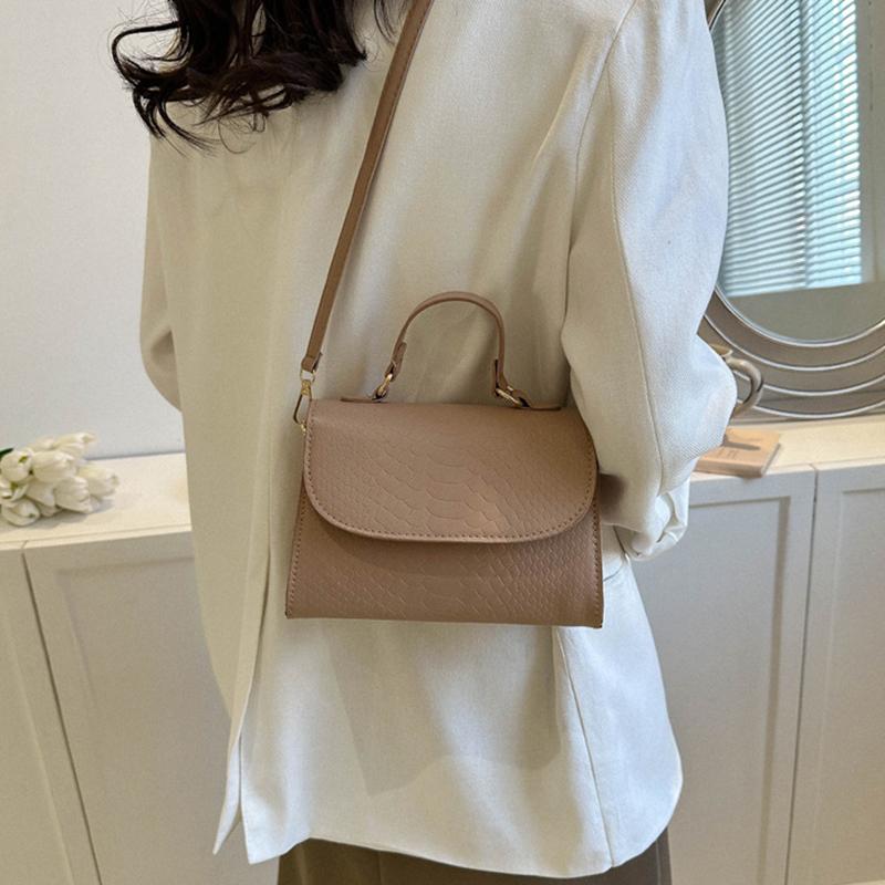 Сплошная цветная сумка через плечо с крокодиловым узором, повседневная сумка для женщин, модная сумка на плечо в корейском стиле, маленькая квадратная сумка