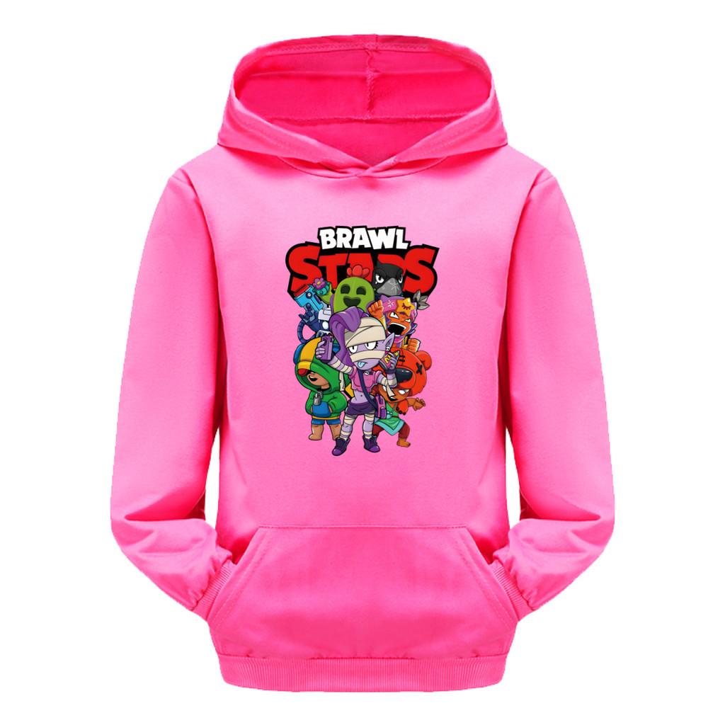 4094 Детские Худи для Мальчиков и Девочек Brawl Stars с Принтом, Повседневные, с Карманом, Длинным Рукавом