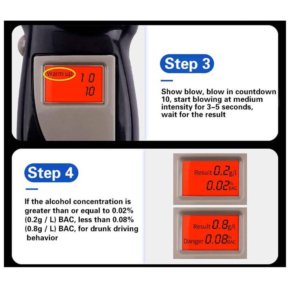 Digital Breath Tester Professional Alcohol Breath Tester Breathalyzer Alcohol Detector Lcd Detector Backlight Light
