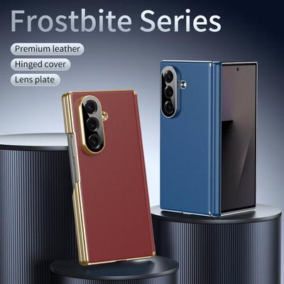 Премиальный Чехол-Книжка из Легкой Кожи с Гибким Шарниром для Samsung Z Fold 7 Galaxy Z Fold 6 5 4 Только Защитная Крышка Сзади