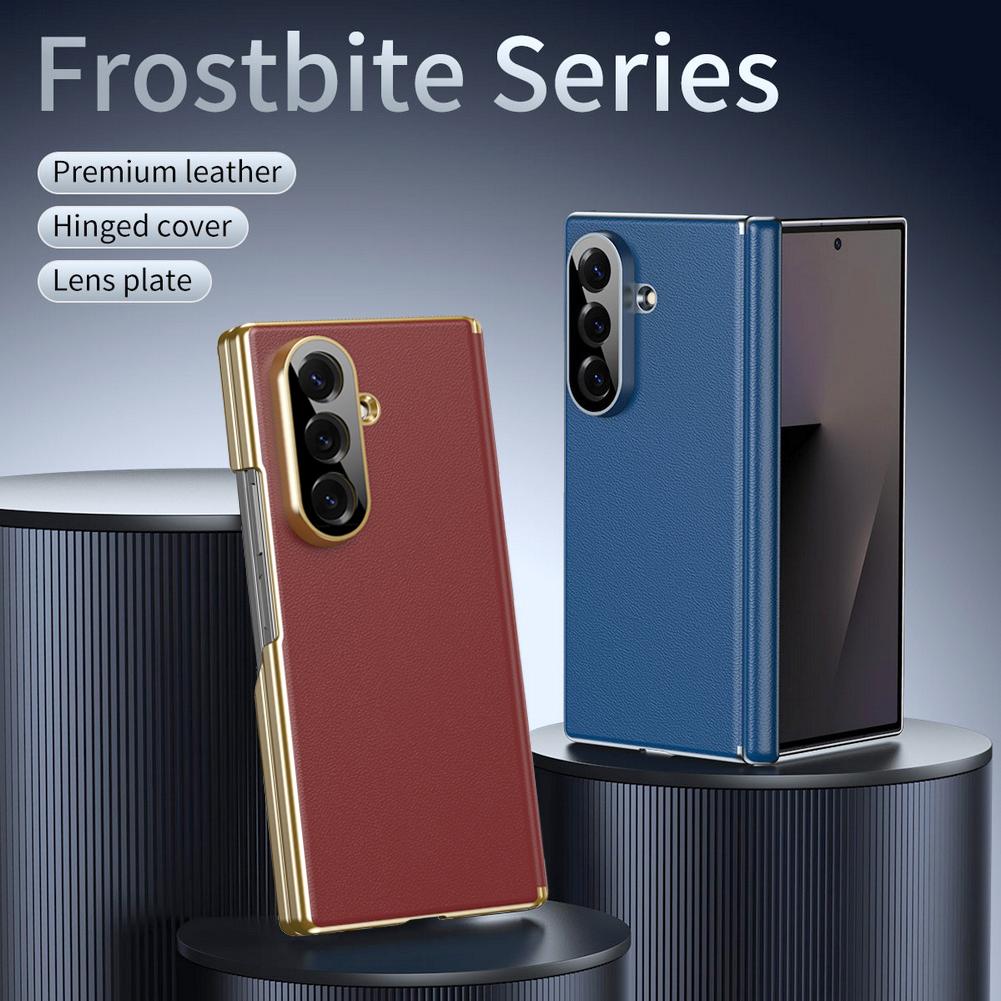 Премиальный Чехол-Книжка из Легкой Кожи с Гибким Шарниром для Samsung Z Fold 7 Galaxy Z Fold 6 5 4 Только Защитная Крышка Сзади