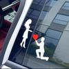 Car Sticker Love Couple Propose Romantic Proposal Sticker Creative Body Door Auto Side Glass Waterproof Motorcycle Decal Refit
