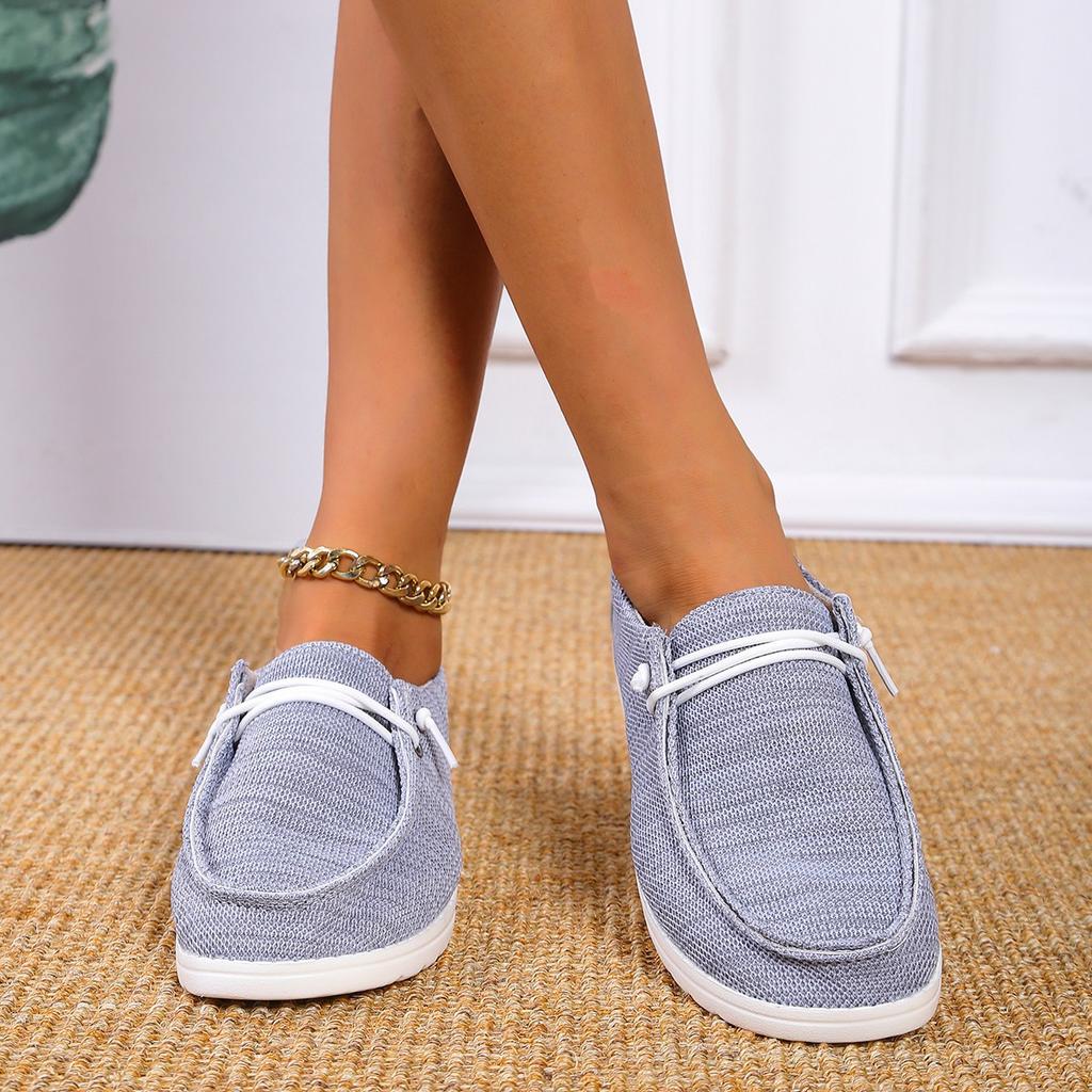 Fashion 2025 New Women Shoes Sneakers Knitted Mesh Dude Flats Large Size Ladies Slip On Mujer Zapatill Casual Summer Female Mocassins