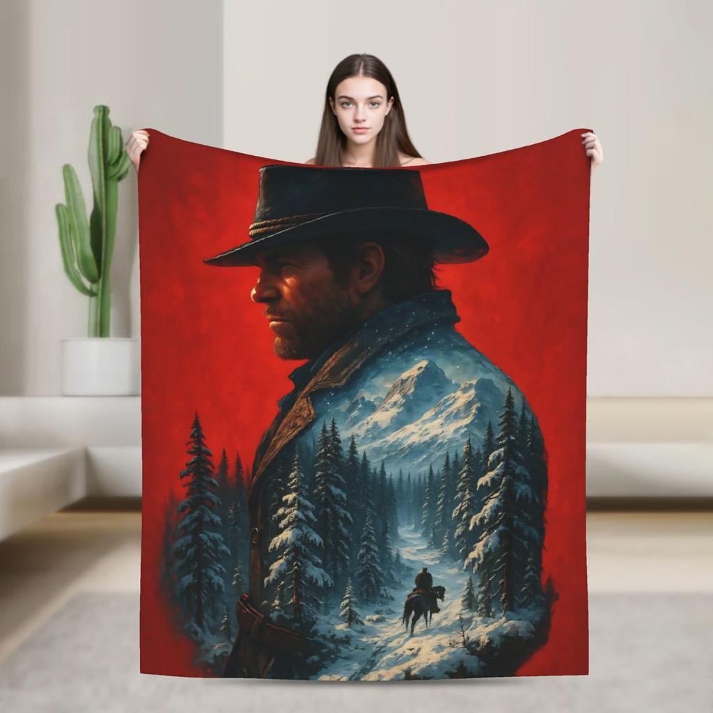 Плед Arthur Morgan Ультрамягкий Плед-покрывало для кровати 50x60 дюймов Различные размеры Пледы и одеяла