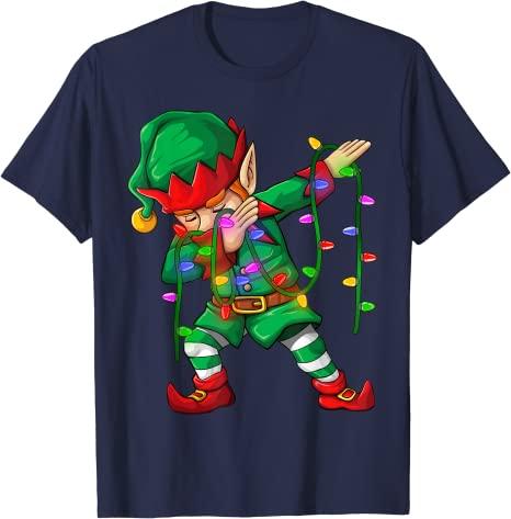 Dabbing Santa Elf Unicorn Christmas Costume Squad Kids Boys Unisex Xmas Gifts TShirt Funny DabbingElf Family Matching Tee Tops