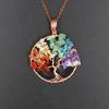 Fashion 7 Color Chakra Charm Amethyst Stone Tree of Life Pendant