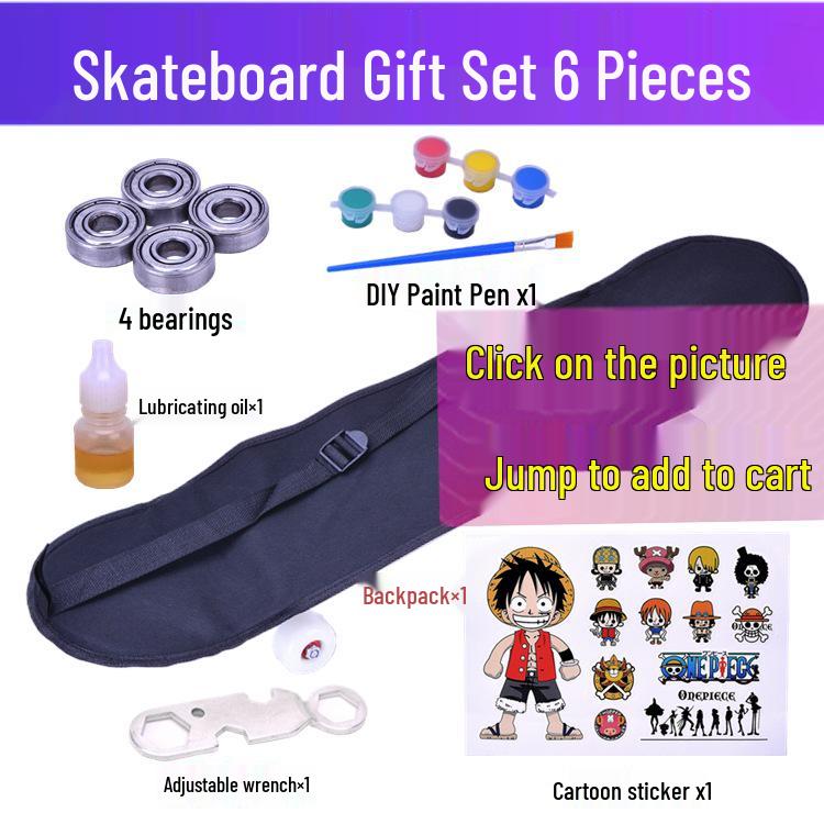 Pro Skateboard: Beginner-Ready Maple Longboard with Double Kick Deck for Adults & Kids