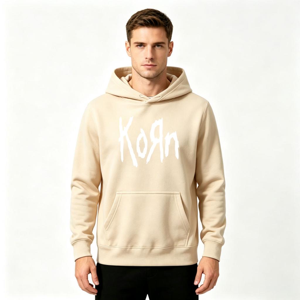 Men's Casual Long Sleeve Pullover Hoodie, Stylish Text Printed Loose Fit Sweatshirt for Daily Wear