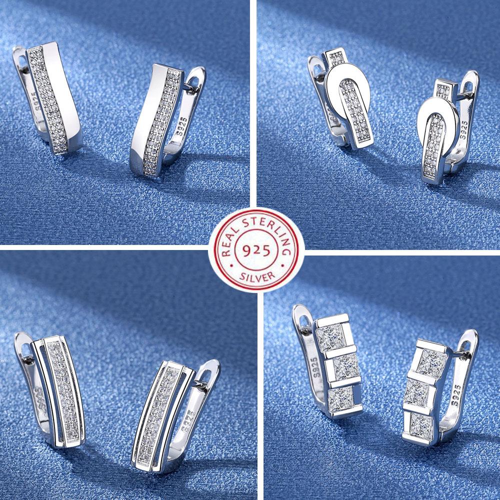 Серьги-гвоздики из серебра 925 пробы, женская мода, милые, крошечные, с прозрачным кристаллом и фианитом, подарок для девочек, подростков, женщин, новые