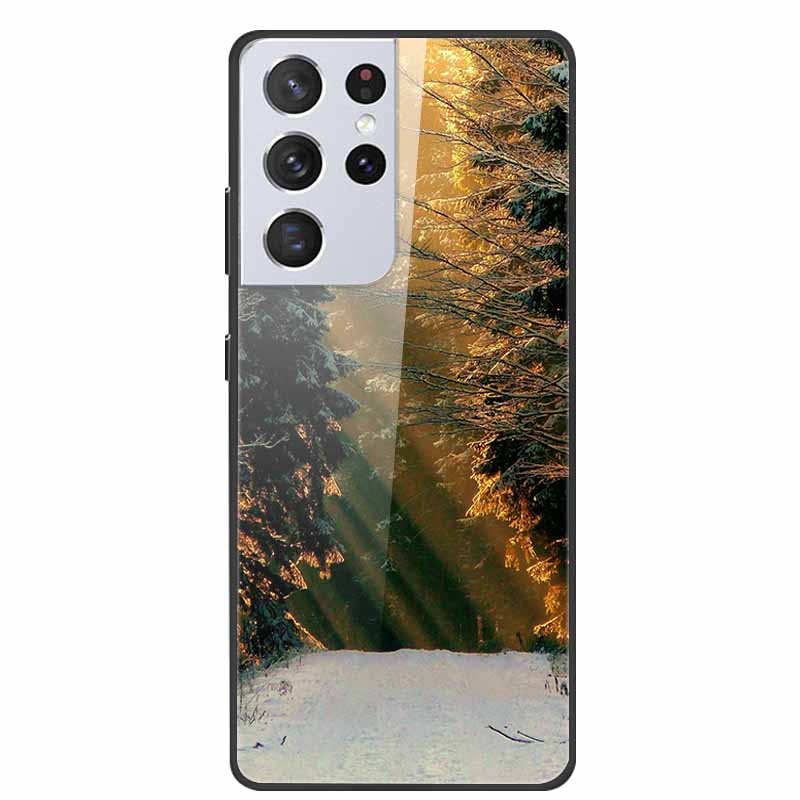 For Samsung Galaxy S25 Ultra Tempered Glass Case Back Cover Hard Phone Cases for SamsungS25 ULTRA Fundas Fashion Protector Coque