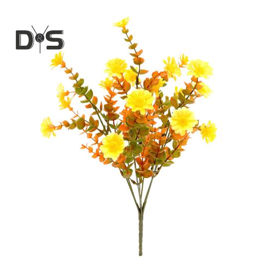 Осенний искусственный цветок с листьями эвкалипта, реалистичный поддельный цветок, Хэллоуин, праздник урожая, вечеринка, домашний офис, стол, центральное украшение, искусственная цветочная ветка