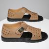 Юаньчан кожаные сандалии летние ажурные мужские повседневные дышащие модные римские пляжные туфли