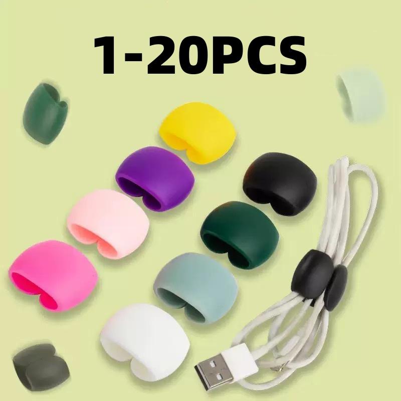 20/10/5/1Pcs Charge Cable Protectors Travel Data Cord Clip Decoration Earphone Charging Cables Storage Buckle Cable Organizer