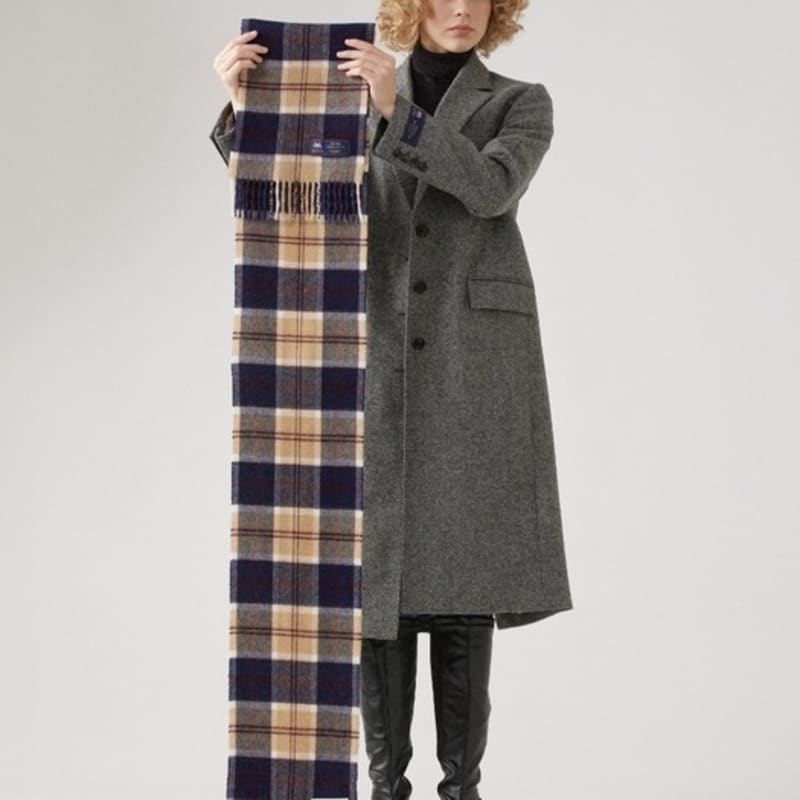 ABRAHAM MOON Шарф из мериносовой шерсти 25 см - Полузеленый темно-синий