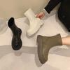 Короткие ботинки женские весна и осень 2025 новые интернет знаменитости мода универсальные молнии кекс толстый низ нескользящие тонкие ботинки прилив