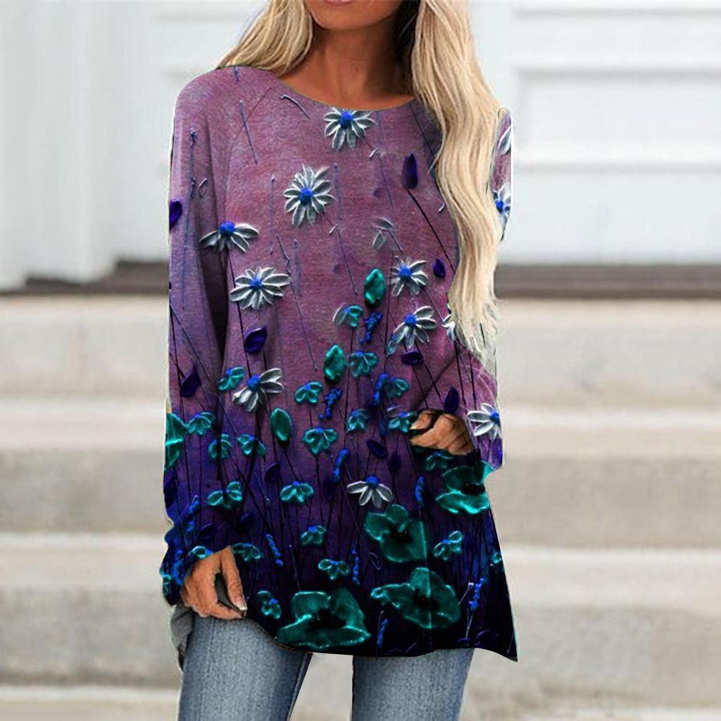 Осенние женские повседневные пуловеры с длинным рукавом и 3D принтом бабочки и круглым вырезом, футболки, женские модные топы, футболка, женские футболки, одежда