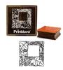 Printtoo Leaf Frame Pattern Craft Textile Square Wooden Rubber Stamp Scrap-booking-2 x 2