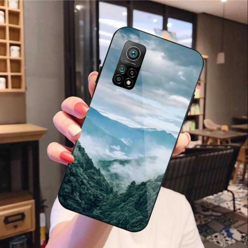 Чехол для телефона «Дерево, лес, гора» для Xiaomi 12 11T 10 9 Redmi Note 11 10 10S Pro Redmi 9 9A 8, черный стеклянный чехол для телефона из поликарбоната
