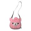 Cute Sales Plush Alpaca Face Purse, Large, Pink, F0205