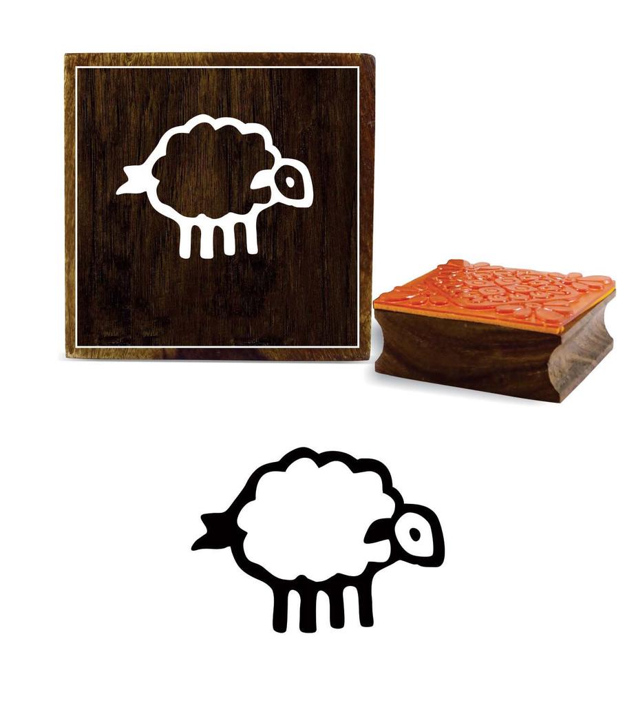 Printtoo Sheep Design Scrap-Booking Деревянный резиновый штамп Ремесленный блок-дневник-2 x 2