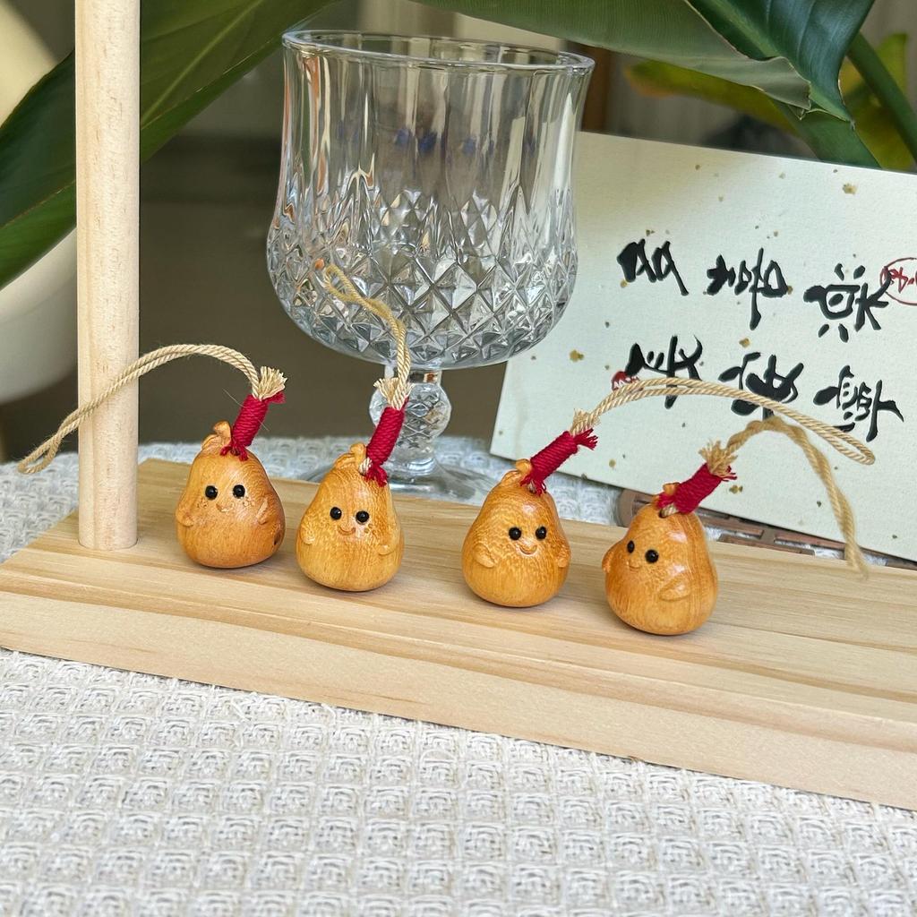 Sandalwood Pear Mobile Phone Bag & Key Pendant - Handmade Gift for Bestie