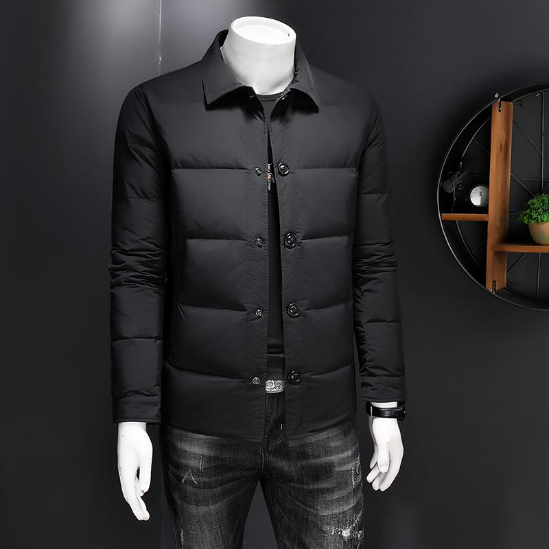 Minglu White Duck Down Men's Jackets Autumn Winter Solid Color Single Breasted Casual Down Male Coats Man Overcoat 4XL