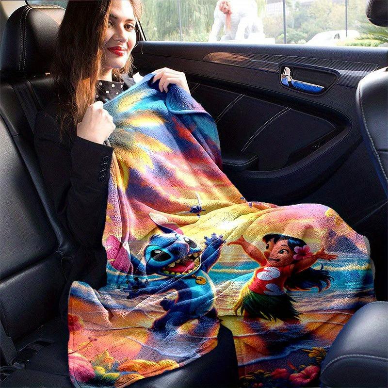 Lilo & Stitch Design Throw Blanket Soft Polyester Fabric for Office Chair or Sofa Ideal for Birthday, Halloween, Christmas Gifts