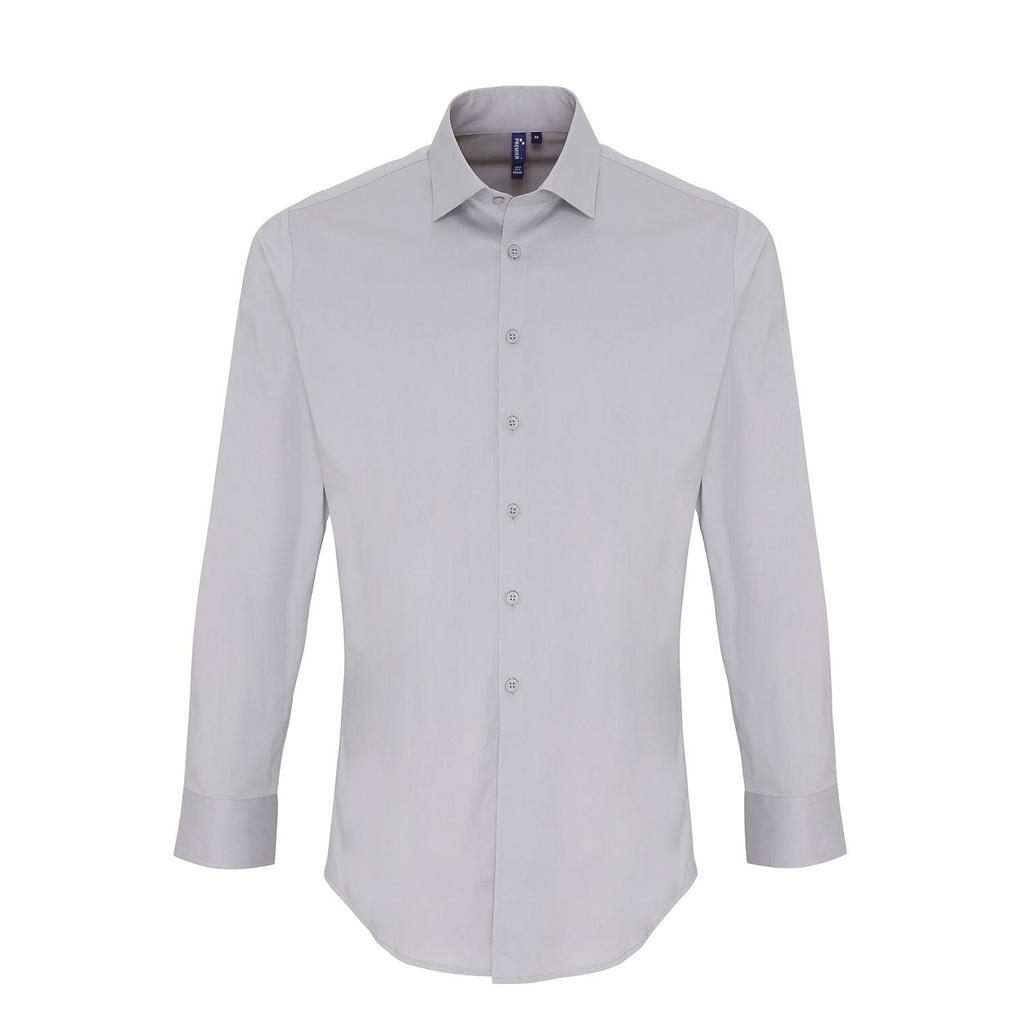 Premier Unisex Adult Poplin Stretch Long-Sleeved Shirt