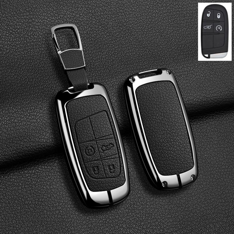 Автомобильный чехол-брелок из цинкового сплава Подходит для Jeep Grand Cherokee Wk2 Kl Wrangler Jk Jl Mp Patriot Renegade Commander Compass 4 5 Кнопок Брелок