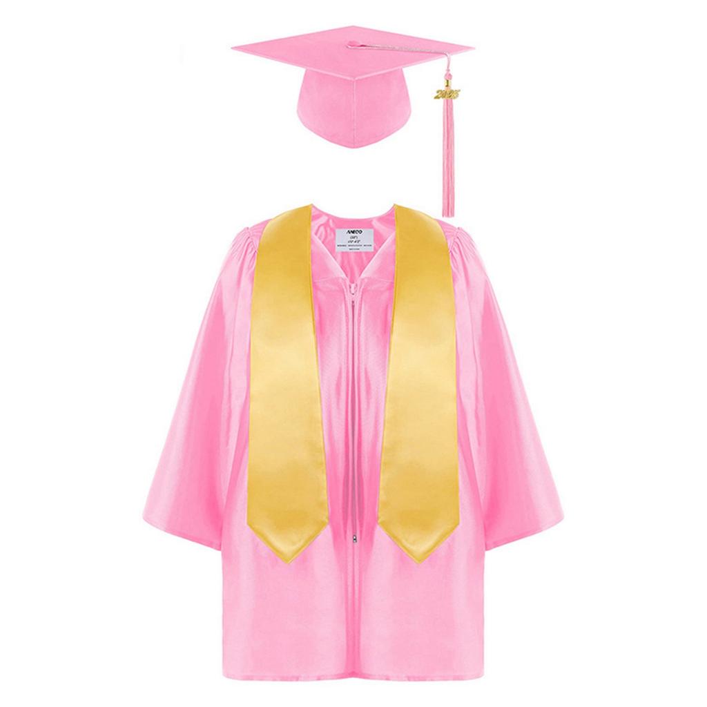 Kindergarten Graduation Cap With Tassel & Printed Gown. Perfect For Memorable Photos And Ceremonies