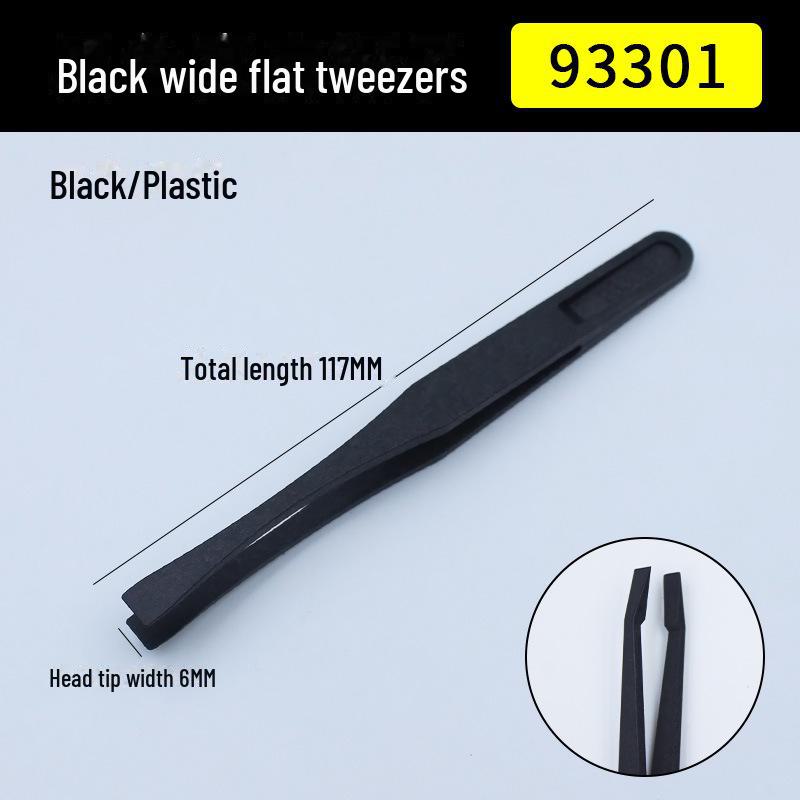 Набор антистатических пинцетов из углеродного волокна: Черный пластик, заостренные, плоские, угловые и круглые головки
