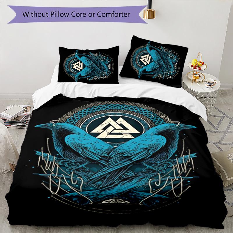 Nordic Mythology 3pcs Bedding Set Duvet Cover Closure Includes 1 Duvet Cover & 2 Pillowcases for All Seasons Bedroom Home Dorm Decor