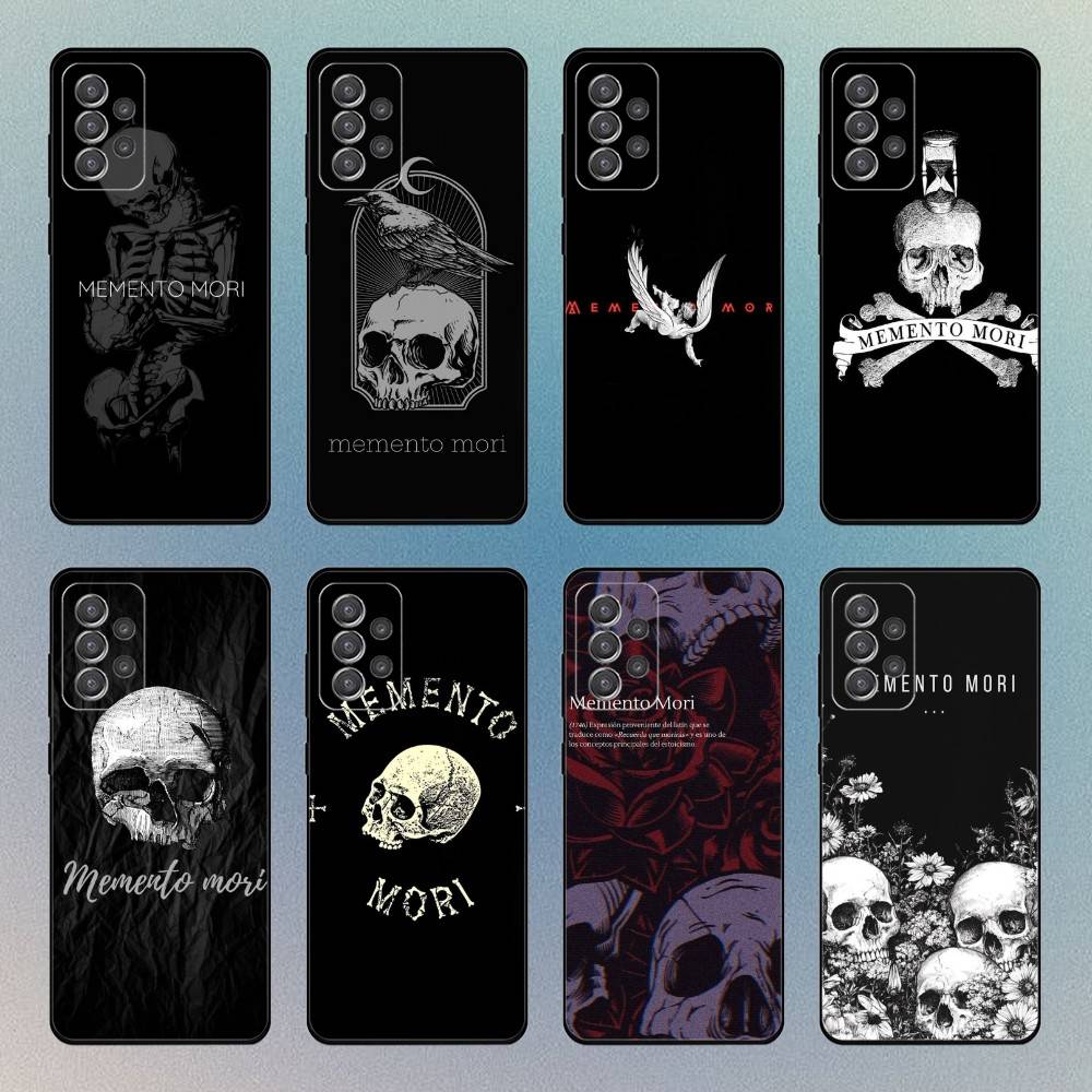Чехол для телефона Memento Mori для Samsung S25, S24, S21, S22, S23, S30, Ultra, S20, Plus, Fe, Lite, Note, 10, 9, 5G Черная крышка