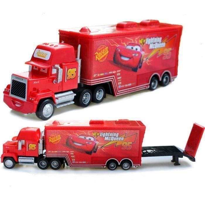 2 Pieces Toy Cars Pixar Cars # 95 McQueen And Mack Truck Model