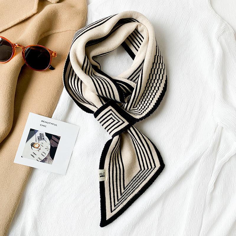 Qiandongge Small Scarf Women's Autumn and Winter Versatile Tide Thickened Warm Decorative Neck Protection Neck Scarf