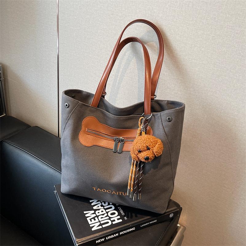 Холщовая сумка женская большой вместимости новая летняя универсальная на плечо сумка-тоут многофункциональный повседневный рюкзак