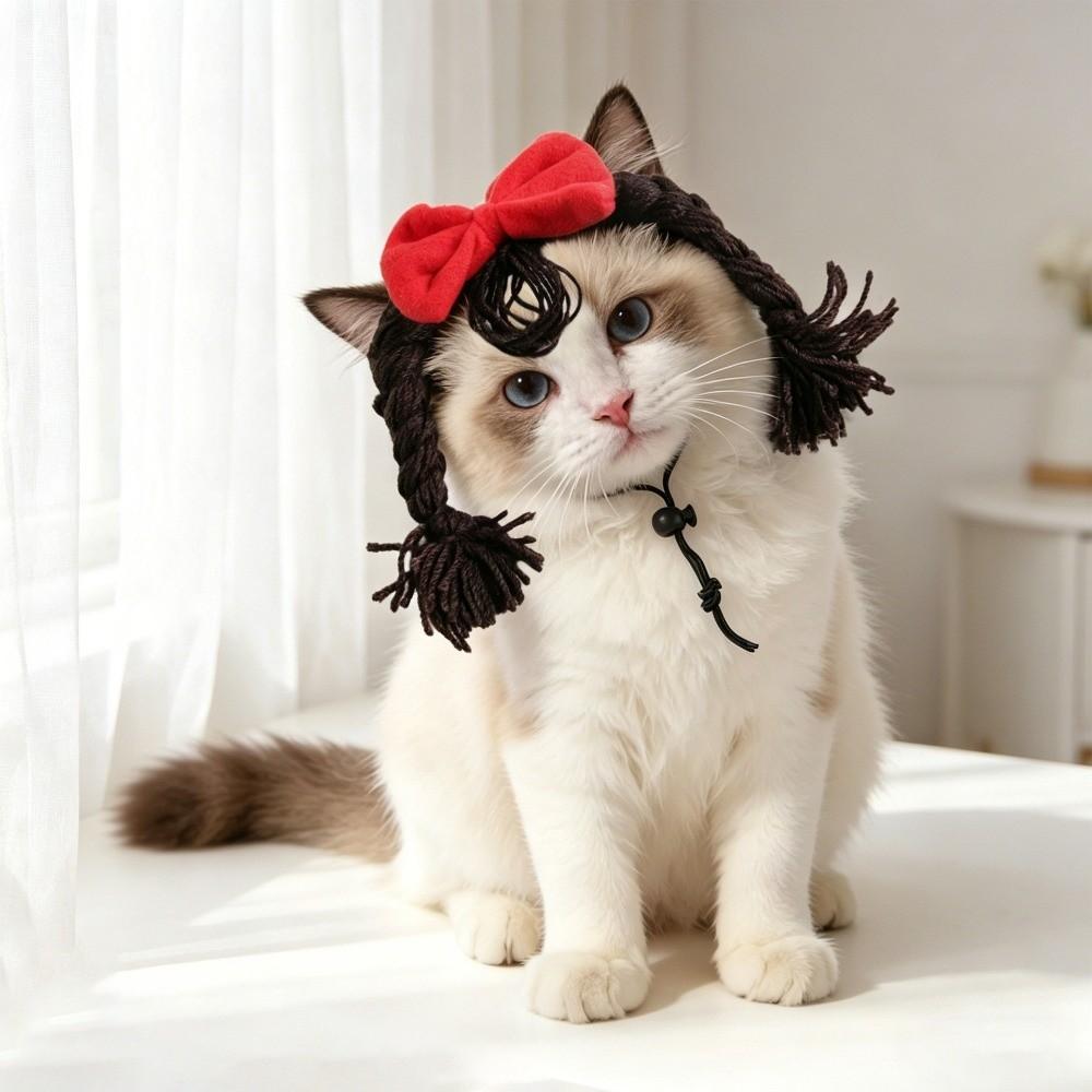 Funny Pet Wig Decorative Pet Costume Lightweight Dog Wig Holiday Decoration