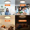 Pufier LED Ceiling Light, 30W, for rooms 6-8 tatami mats (approx. 10.5-22.5 sq ft), Thin, Dimmable, Color-Adjustable, Japanese-Style Wood Grain