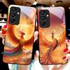 Чехол для телефона Fire Phoenix High Gear из закаленного стекла для Samsung Galaxy A15 5G 54 4G 51 50 24 35 90 71 12 51 53 52S 80 22 34 Черный