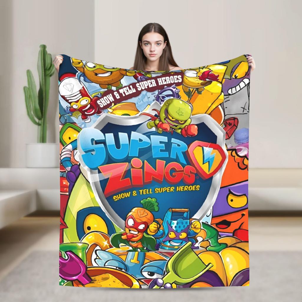Плед Super Zings Разные размеры Теплый Уютный Пушистый Забавный Пледы-покрывала Superzings для Дивана, Кушетки и Кровати