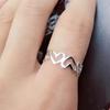 Ins Antique Rhodium Heart Chain Swirl Geometric Men Man Knuckle Finger Band Open Cuff Rings Korean Fashion Women Party Jewelry