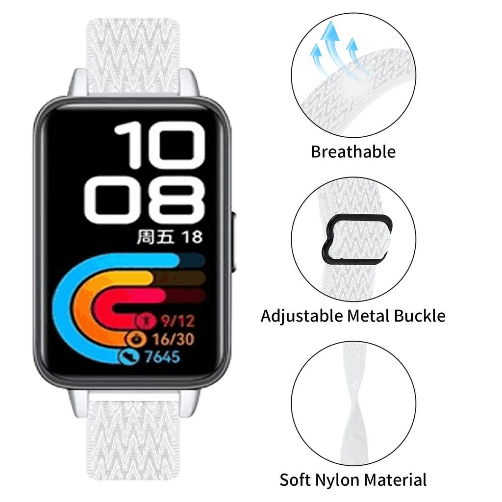 Для Huawei Band 10/9/8 Регулируемый нейлоновый ремешок для часов Волнистый дизайн Эластичный браслет