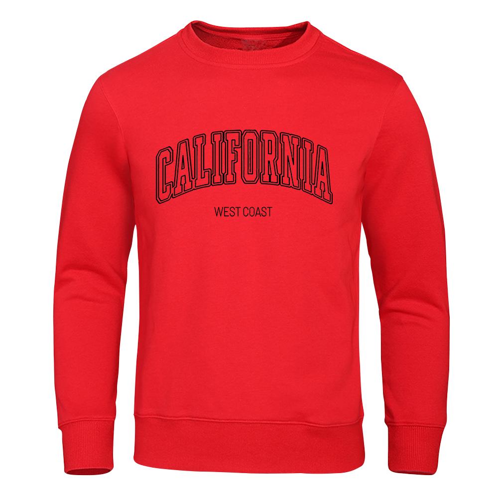 Мужская толстовка California West Coast Prints, осенняя флисовая теплая с капюшоном, повседневная осенняя женская спортивная одежда