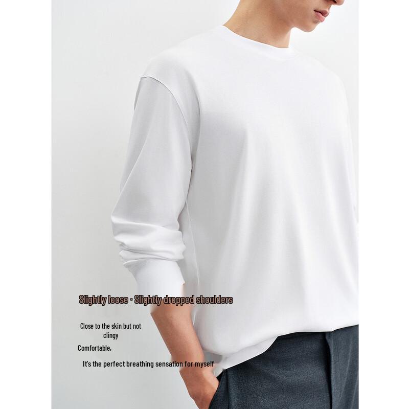 Men's Premium 50S Cotton Crew Neck Long-Sleeve T-Shirt