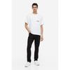 H M sliM Fit Cotton Twill Pants Black 1074402001