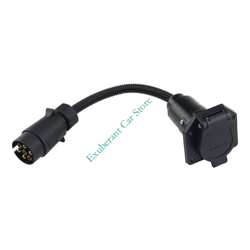 Universal Trailer Plug Adapter 5 Pin 7 Pin Double Head Connector 60cm ABS Construction Suitable for Vehicle Towing Compatibility