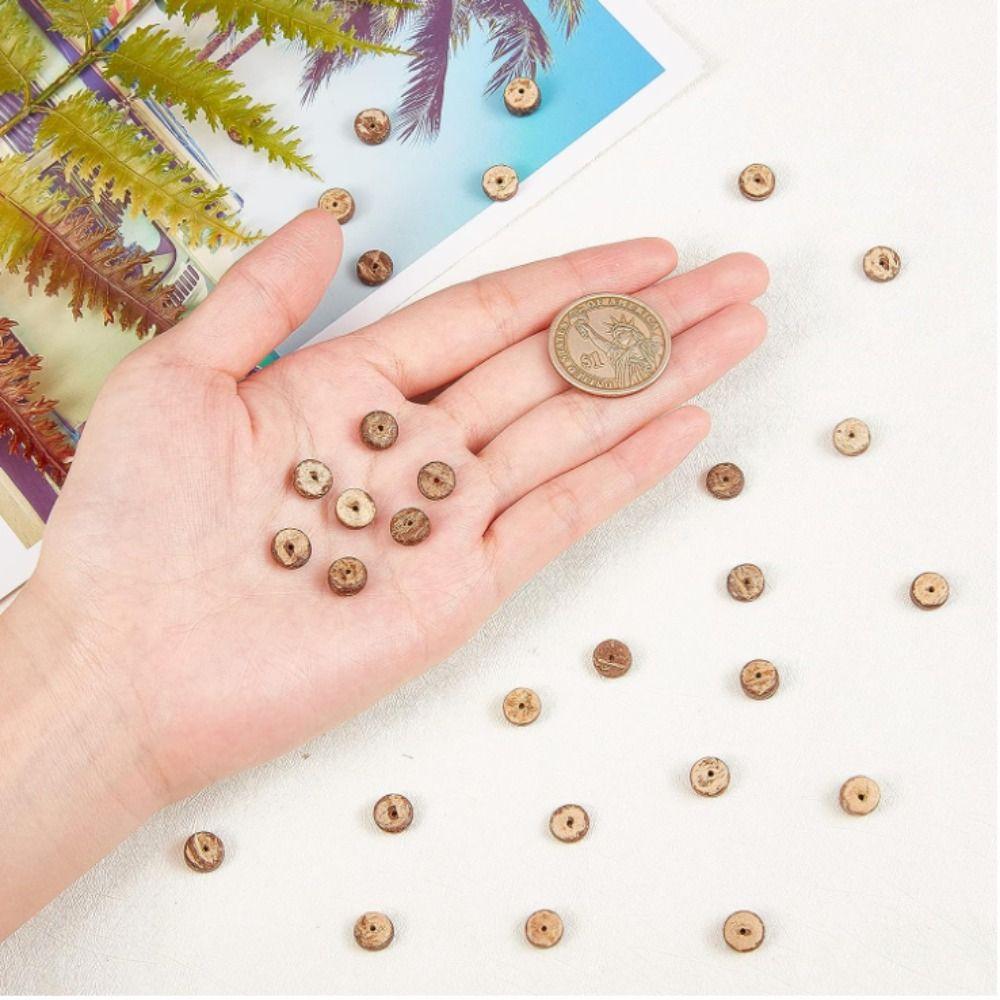 550Pcs 8mm Oblate Natural Wood Beads Flat Round Natural Jewelry Making DIY Craft