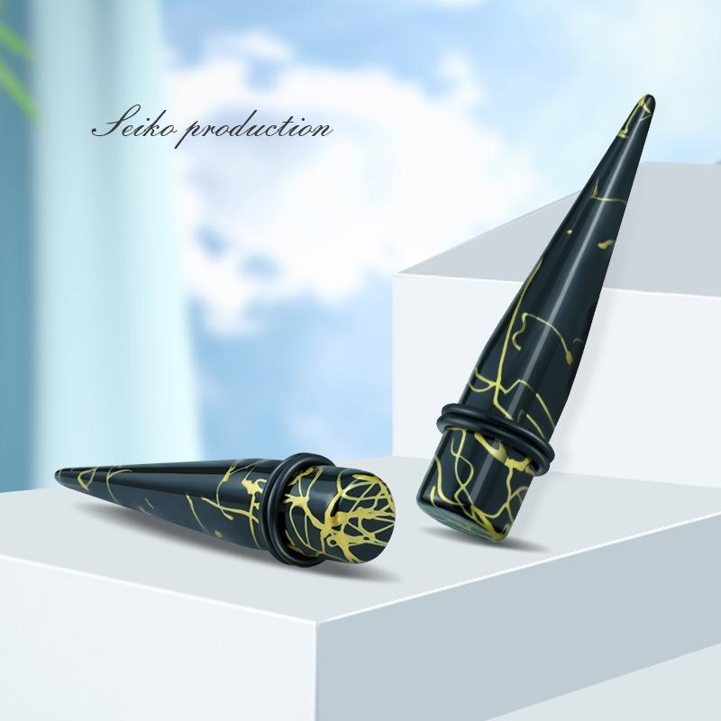 2 шт. модные украшения для пирсинга, золотая нить в горошек, акриловый наконечник, конус, ушные манометры, туннели, расширитель для ушей, украшения для тела, пирсинг