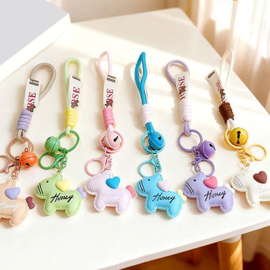 Resin Keychain Horse Design Lightweight Portable Key Chain with Lanyard Minimalist Style Key Holder