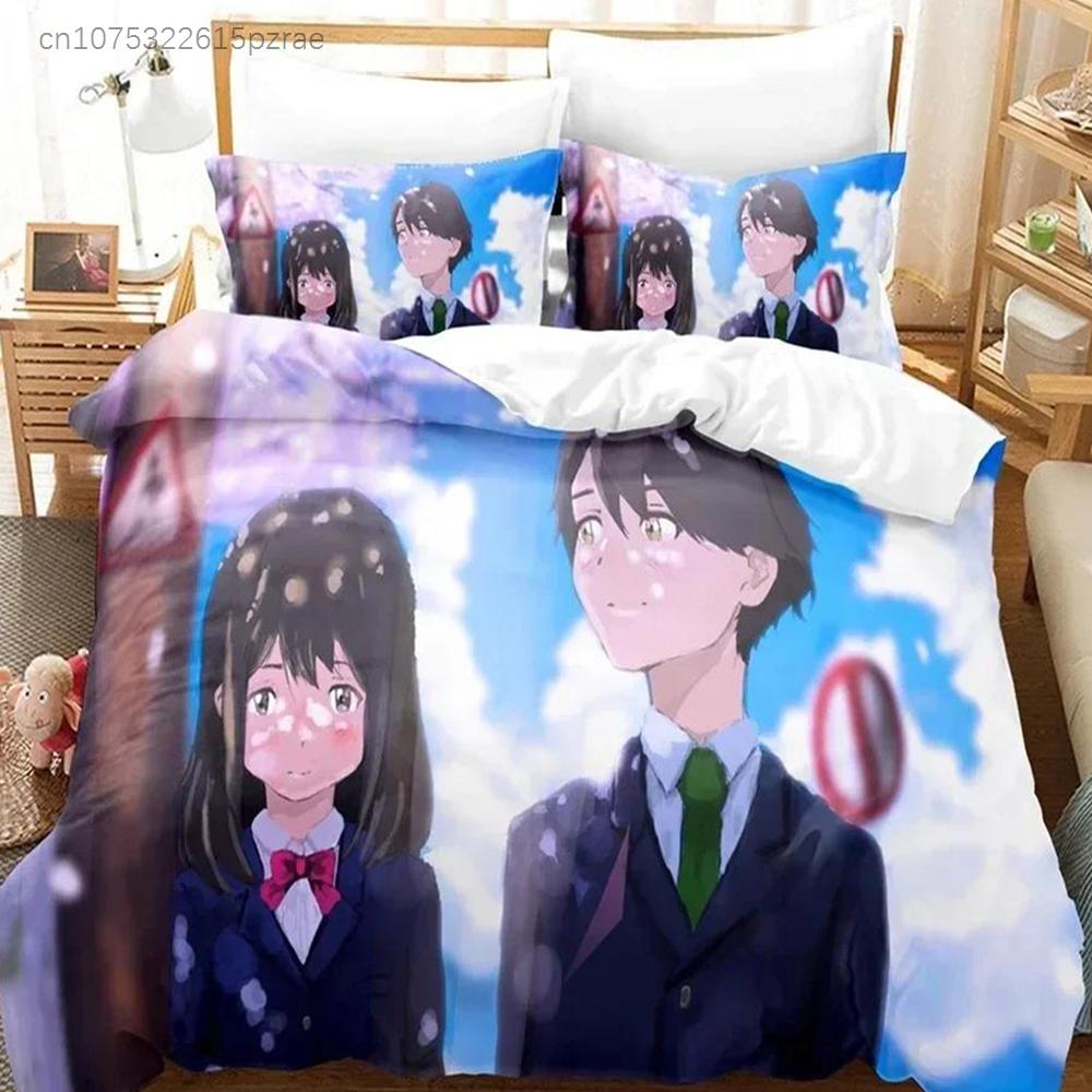 Модный 3D Комплект постельного белья The Tsuki Ga Kirei Печатный комплект постельного белья с наволочками Пододеяльник Мягкое постельное белье размера Queen King для дома